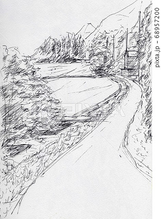 里山のイラスト素材 Pixta