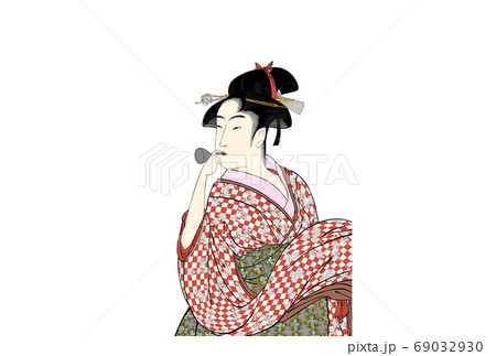 ポッピンを吹く女の写真素材 - PIXTA