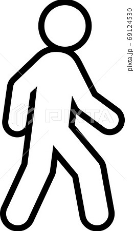 歩く 人 ピクトグラム モノクロのイラスト素材