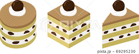 四角ケーキのイラスト素材