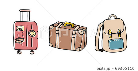 スーツケース トランク キャリーケース イラストの写真素材