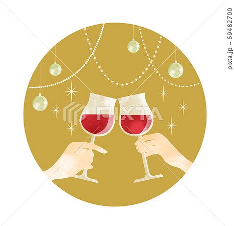 ワイン 酒 赤ワイン 乾杯のイラスト素材