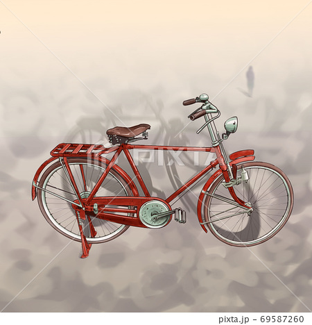 昭和 自転車の写真素材