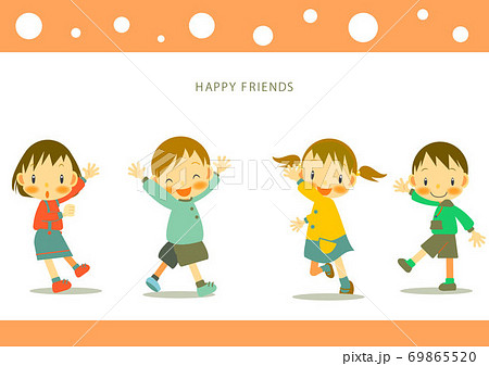 振り向く ポーズのイラスト素材