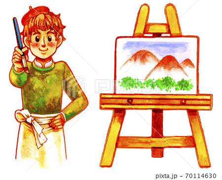 男性 油絵 画家 絵画のイラスト素材 - PIXTA