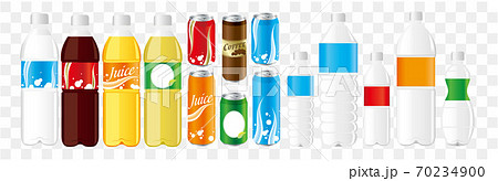 ベクター ペットボトル 缶 飲料のイラスト素材