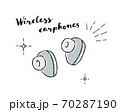 音楽を聴きながら勉強する女性のイラスト素材