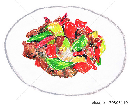 肉野菜炒めのイラスト素材