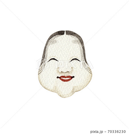 おかめ顔のイラスト素材