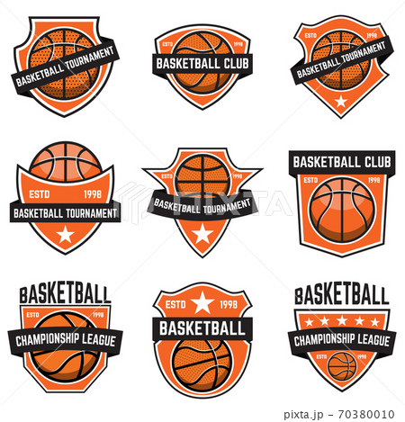 バスケ バスケットボール ロゴ ベクタのイラスト素材