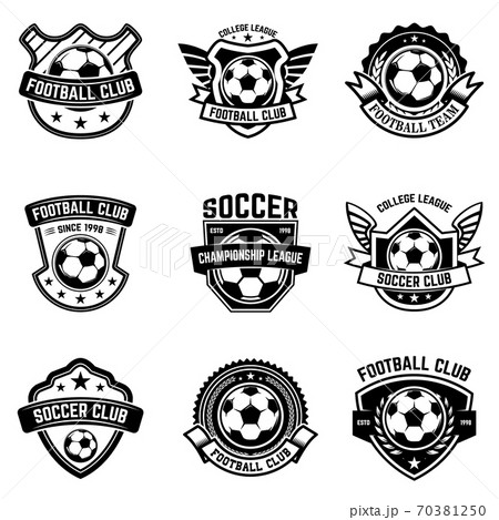 サッカー シンボルマーク ロゴ エンブレムのイラスト素材