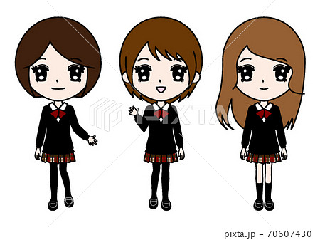 3人 友達 友人 親友のイラスト素材 3人 友達 友人 親友のイラスト素材
