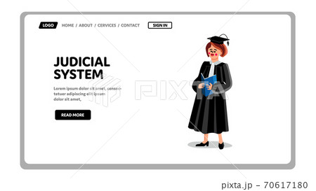 ジャッジ 審判 裁判官 女のイラスト素材