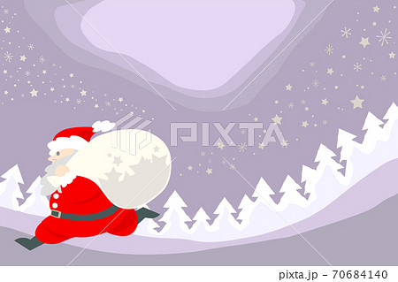 クリスマス サンタクロース 切り絵 イラストの写真素材