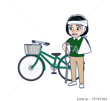 自転車通勤のイラスト素材