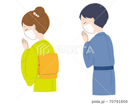 女性 横顔 着物 和服のイラスト素材 女性 横顔 着物 和服のイラスト素材