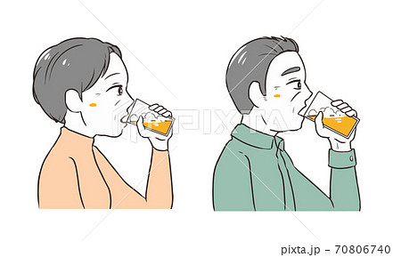 酒を飲んでいるおじいちゃんの絵