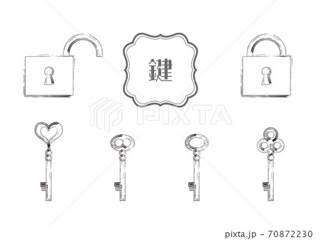 アンティークキーのイラスト素材