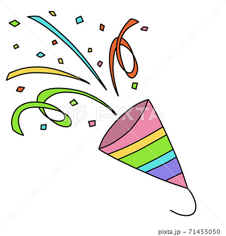 紙吹雪 クラッカー 透過 お祝いのイラスト素材