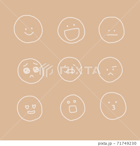 顔文字 表情 驚く 手描きのイラスト素材