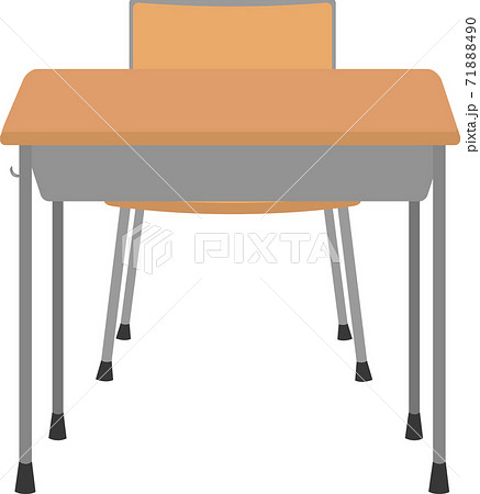 教室 机 椅子 学校のイラスト素材