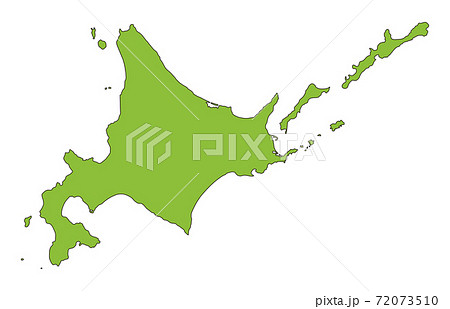 北海道形のイラスト素材