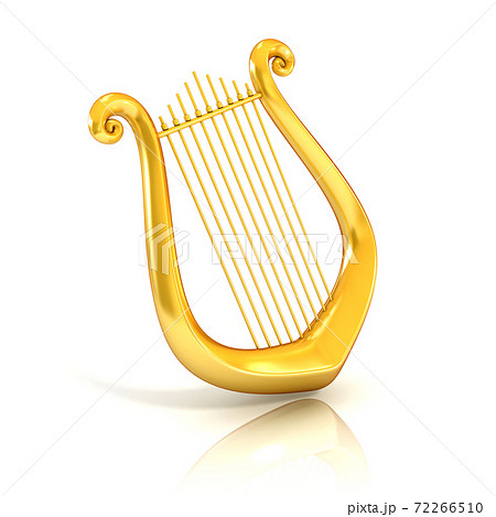 グランドハープ ハープ 楽器 金色の写真素材