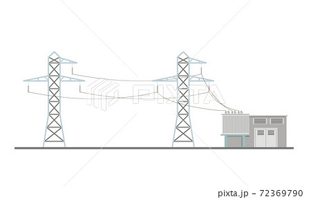 変電所 イラスト 産業 施設のイラスト素材