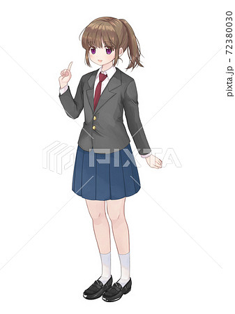 制服 高校生 冬服 女子高生のイラスト素材