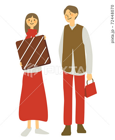 バレンタイン カップル 恋人 告白のイラスト素材