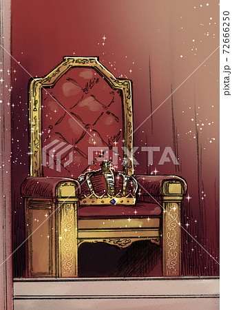 椅子 王座 イラスト 金色の写真素材