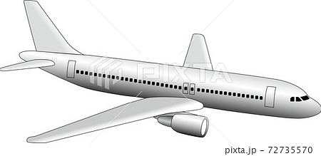 白色 灰色 かっこいい 飛行機の写真素材