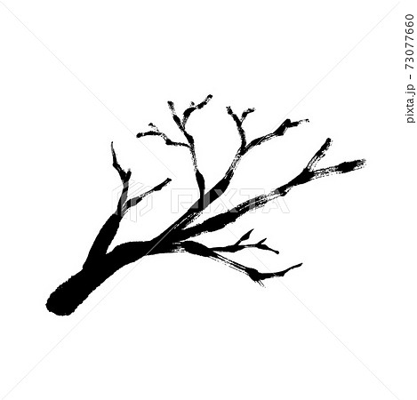 筆文字 水墨画 木 花のイラスト素材 - PIXTA