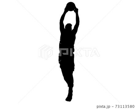 球技 バスケ バスケットボール シルエットのイラスト素材