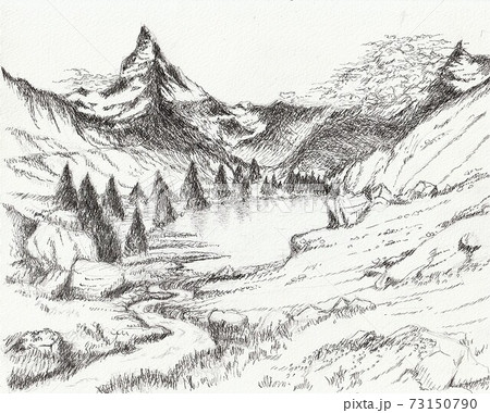 スイスアルプス アルプス スイス マッターホルンのイラスト素材 - PIXTA