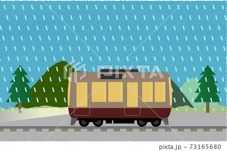 レトロ電車のイラスト素材