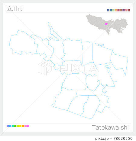 東京 東京都 地図 白地図の写真素材