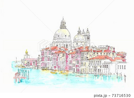 ベニス ゴンドラ 水彩画 風景画のイラスト素材 - PIXTA