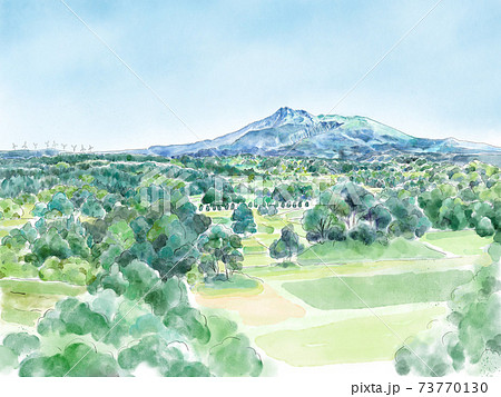 棚田のイラスト素材