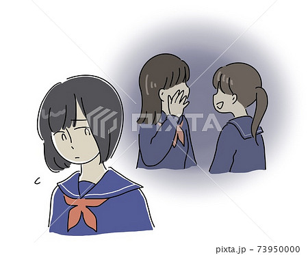 3人 女子学生 女子 学生のイラスト素材