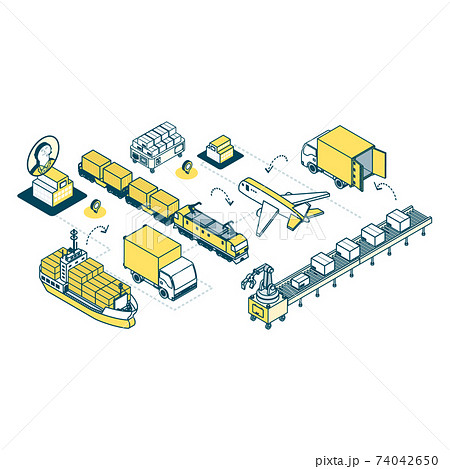 貨物列車のイラスト素材集 ピクスタ