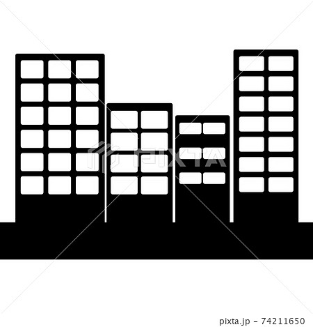 建物 ビル シルエット マンションのイラスト素材