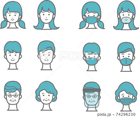 ガーゼ 顔のイラスト素材