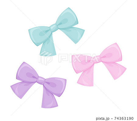 リボン 蝶々結び イラスト 桃色 ちょうちょ結びのイラスト素材