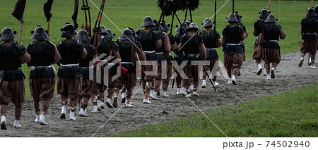 武士 侍 サムライ 後姿の写真素材