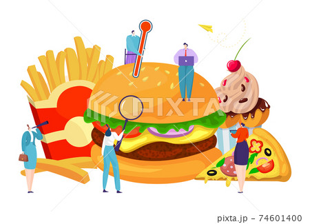 食べる ハンバーガー 女の子 食事のイラスト素材