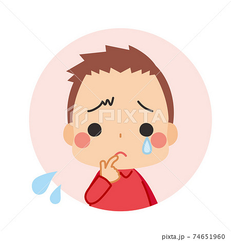 悲しい 顔のイラスト素材
