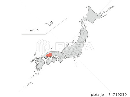 地図 広島県 広島 日本地図のイラスト素材