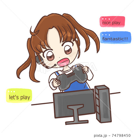 ゲーム実況のイラスト素材 Pixta