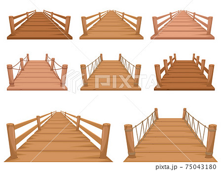 丸太橋のイラスト素材